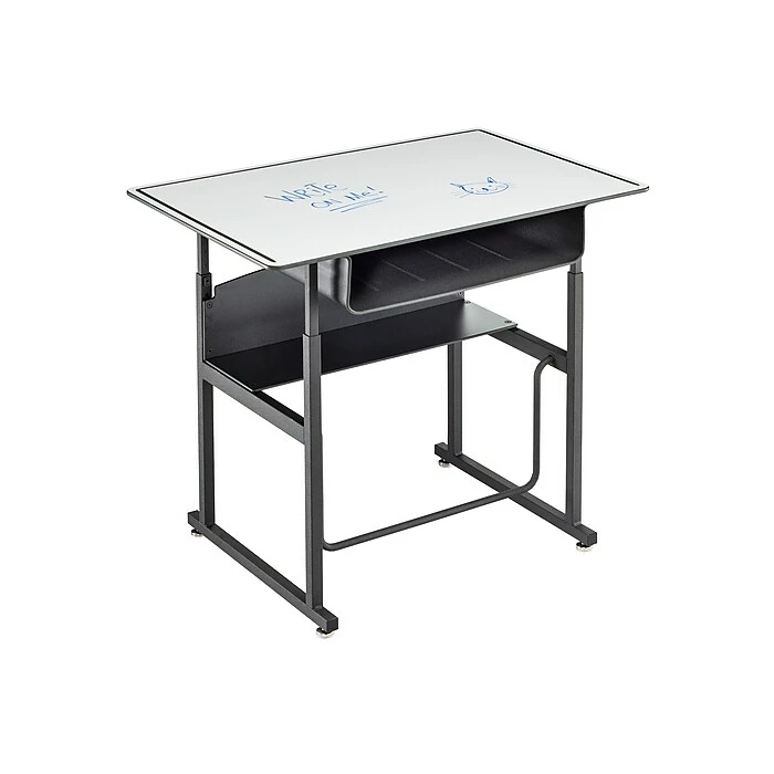 Safco AlphaBetter 26" - 42" Plastic/Steel Adjustable Desk, White/Black (1209DE) 4 Safco AlphaBetter 26" - 42" Plastic/Steel Adjustable Desk, White/Black (1209DE) - Image 2