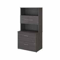 Bush Business Furniture Office 500 2-Drawer Lateral File Cabinet, Locking, Letter/Legal, Storm Gray, 35.67" (OF5007SGSU)