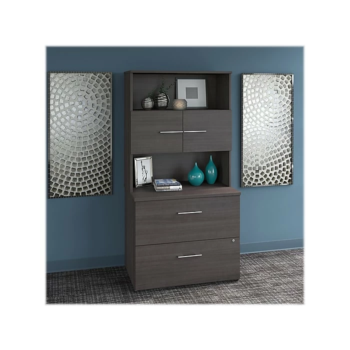 Bush Business Furniture Office 500 2-Drawer Lateral File Cabinet, Locking, Letter/Legal, Storm Gray, 35.67" (OF5007SGSU) 4 Bush Business Furniture Office 500 2-Drawer Lateral File Cabinet, Locking, Letter/Legal, Storm Gray, 35.67" (OF5007SGSU) - Image 2
