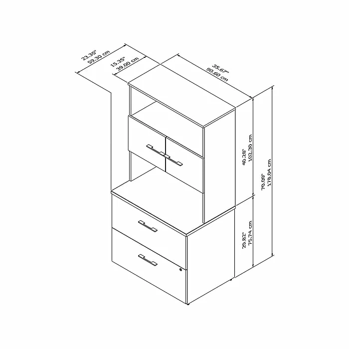 Bush Business Furniture Office 500 2-Drawer Lateral File Cabinet, Locking, Letter/Legal, Storm Gray, 35.67" (OF5007SGSU) 7 Bush Business Furniture Office 500 2-Drawer Lateral File Cabinet, Locking, Letter/Legal, Storm Gray, 35.67" (OF5007SGSU) - Image 5