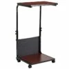 Flash Mobile Sit-Down/Stand-Up Computer Desk W/Removable Pouch, Adjust From 27'' To 46.5'', Mahogany -STAPLES Sales sp81611642 sc7