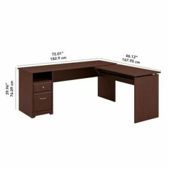 Bush Furniture Cabot 36"-42"H 3 Position L Shaped Sit To Stand Desk, Harvest Cherry (CAB050HVC) 12 Bush Furniture Cabot 36"-42"H 3 Position L Shaped Sit To Stand Desk, Harvest Cherry (CAB050HVC) -STAPLES Sales sp85005907 sc7