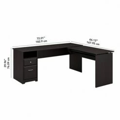 Bush Furniture Cabot 36"-42"H 3 Position L Shaped Sit To Stand Desk, Espresso Oak (CAB050EPO) 12 Bush Furniture Cabot 36"-42"H 3 Position L Shaped Sit To Stand Desk, Espresso Oak (CAB050EPO) -STAPLES Sales sp85005915 sc7