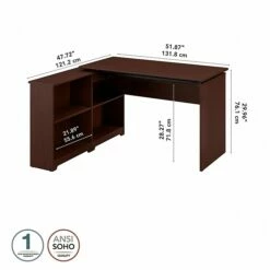 Bush Furniture Cabot 36"-42"H 3 Position Sit To Stand Corner Bookshelf Desk, Harvest Cherry (WC31416) 13 Bush Furniture Cabot 36"-42"H 3 Position Sit To Stand Corner Bookshelf Desk, Harvest Cherry (WC31416) -STAPLES Sales sp85005996 sc7