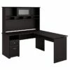 Bush Furniture Cabot 36"-42"H 3 Position L Shaped Sit To Stand Desk With Hutch, Espresso Oak (CAB045EPO) 1 Bush Furniture Cabot 36"-42"H 3 Position L Shaped Sit To Stand Desk With Hutch, Espresso Oak (CAB045EPO) -STAPLES Sales sp85006102 sc7