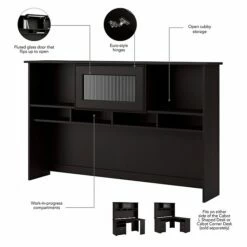 Bush Furniture Cabot 36"-42"H 3 Position L Shaped Sit To Stand Desk With Hutch, Espresso Oak (CAB045EPO) 12 Bush Furniture Cabot 36"-42"H 3 Position L Shaped Sit To Stand Desk With Hutch, Espresso Oak (CAB045EPO) -STAPLES Sales sp85006105 sc7