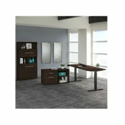 Bush Business Furniture Office 500 27"-47" Adjustable Desk With Storage And Bookcase, Black Walnut (OF5006BWSU) 11 Bush Business Furniture Office 500 27"-47" Adjustable Desk With Storage And Bookcase, Black Walnut (OF5006BWSU) -STAPLES Sales sp92290624 sc7