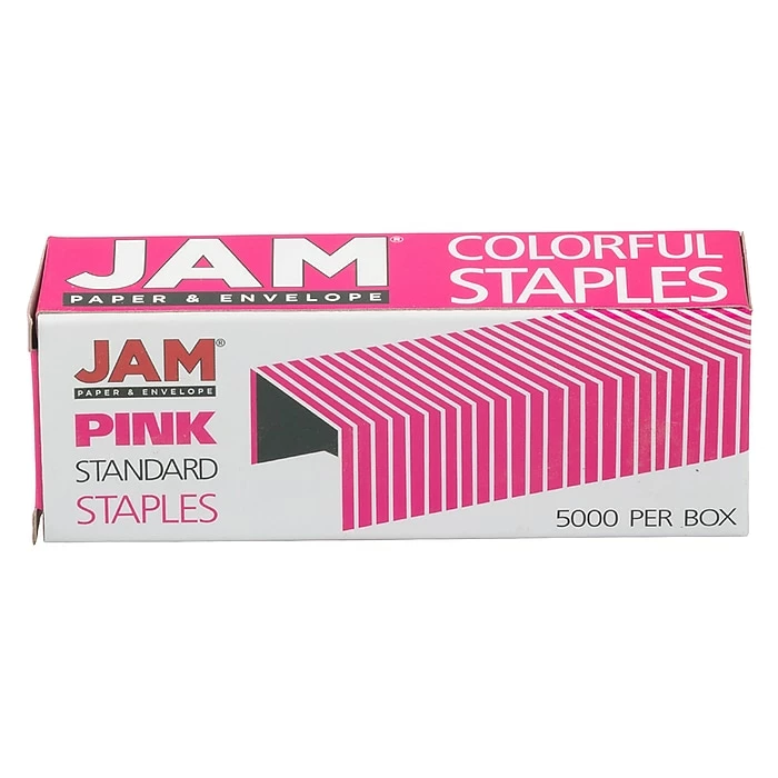JAM Paper Colorful Staples, 1/4" Leg Length, Pink, 5000/Box (335PIZ) 3 JAM Paper Colorful Staples, 1/4" Leg Length, Pink, 5000/Box (335PIZ)