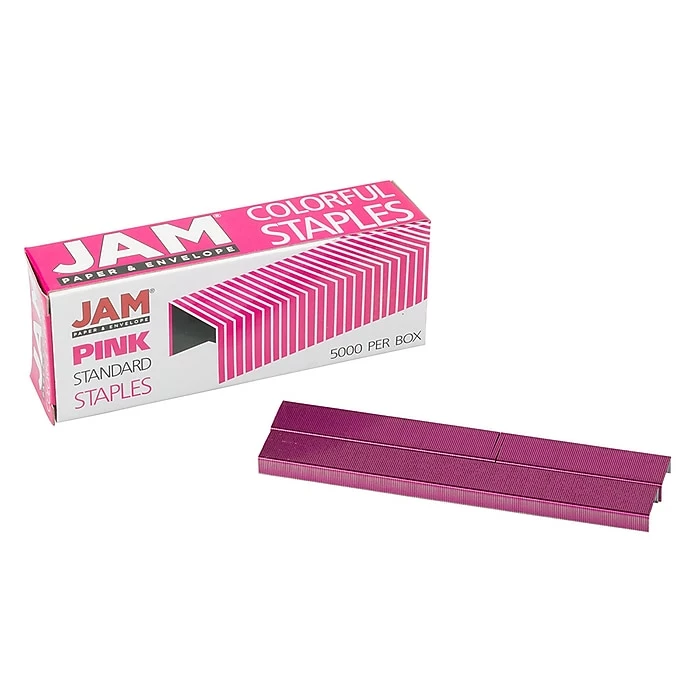 JAM Paper Colorful Staples, 1/4" Leg Length, Pink, 5000/Box (335PIZ) 4 JAM Paper Colorful Staples, 1/4" Leg Length, Pink, 5000/Box (335PIZ) - Image 2