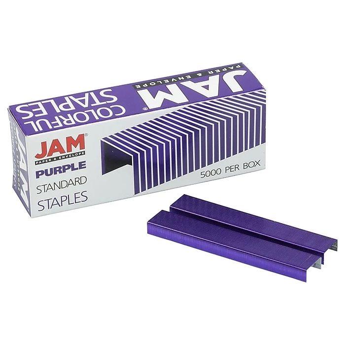 JAM Paper Colorful Staples, 1/4" Leg Length, Purple, 5000/Box (335PUZ) 4 JAM Paper Colorful Staples, 1/4" Leg Length, Purple, 5000/Box (335PUZ) - Image 2