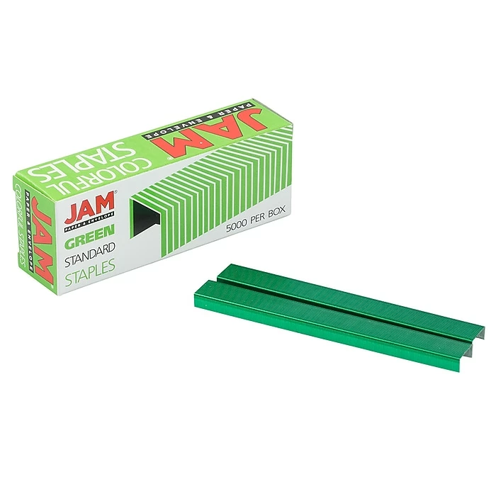 JAM Paper Colorful Staples, 1/4" Leg Length, Green, 5000/Box (335GRZ) 5 JAM Paper Colorful Staples, 1/4" Leg Length, Green, 5000/Box (335GRZ) - Image 3