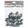 JAM Paper Colored Binder Clips, Small, 3/8" Capacity, Grey, 25/Pack (334BCGY)