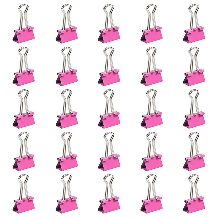 JAM Paper Colored Small Binder Clips, 3/8" Capacity, Pink, 25/pack (334BCPI) 7 JAM Paper Colored Small Binder Clips, 3/8" Capacity, Pink, 25/pack (334BCPI) - Image 5