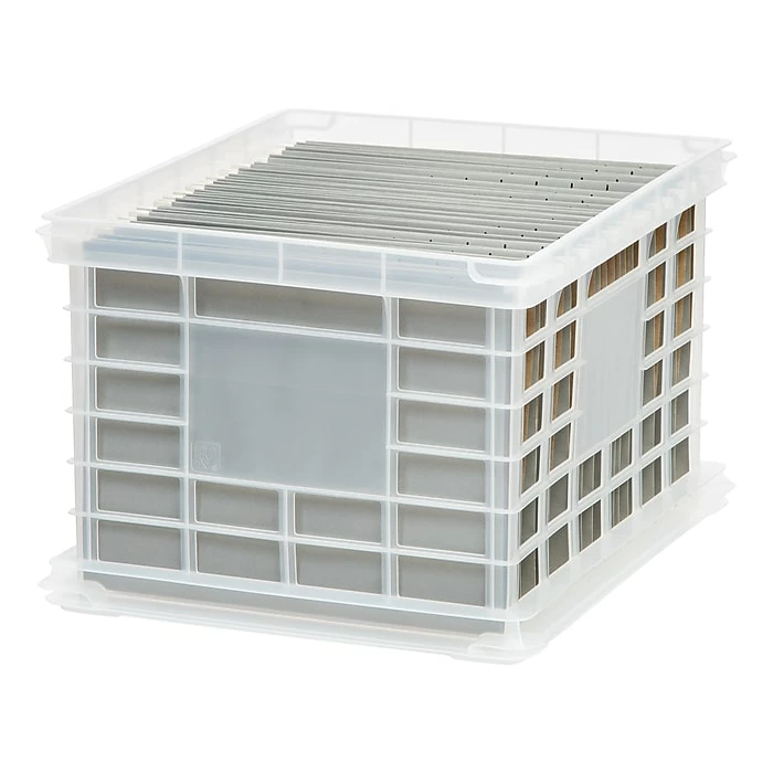 IRIS Staples® File Storage Plastic Crate, Letter/Legal Size, Clear (STP-54269) 4 IRIS Staples® File Storage Plastic Crate, Letter/Legal Size, Clear (STP-54269) - Image 2