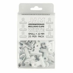 JAM Paper Bulldog Clip, White, 25/Pack (521312118)