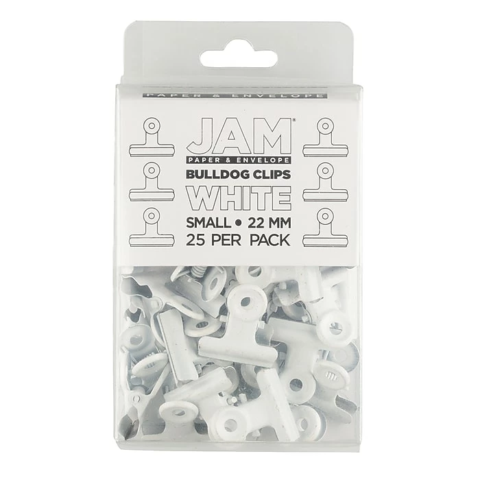 JAM Paper Bulldog Clip, White, 25/Pack (521312118) 3 JAM Paper Bulldog Clip, White, 25/Pack (521312118)