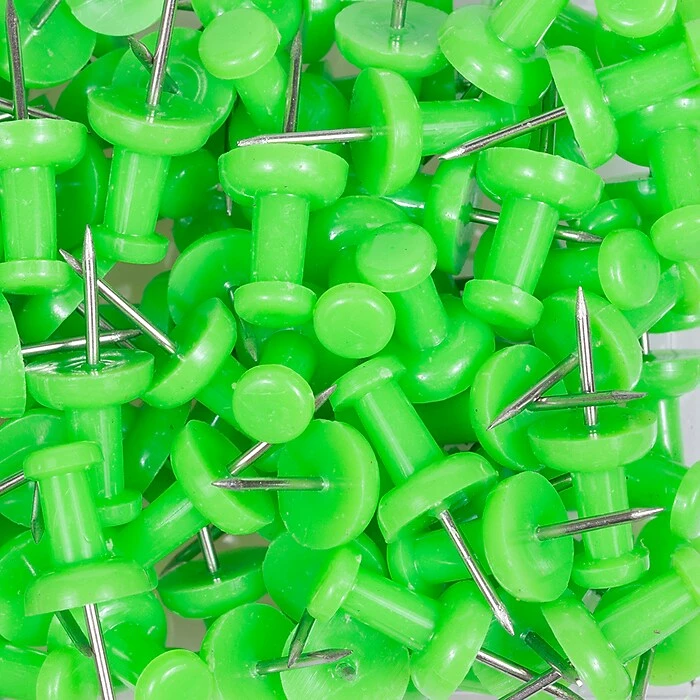 JAM Paper Push Pins, Lime Green, 100/Pack (522416893) 7 JAM Paper Push Pins, Lime Green, 100/Pack (522416893) - Image 5