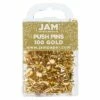 JAM Paper Push Pins, Shiny Gold, 100/Pack (222419051) -STAPLES Sales sp97365333 sc7