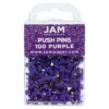 JAM Paper Push Pins, Purple, 100/Pack (222419053) 2 JAM Paper Push Pins, Purple, 100/Pack (222419053) -STAPLES Sales sp97365335 sc7