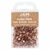 JAM Paper Push Pins, Rose Gold, 100/Pack (22432063) 1 JAM Paper Push Pins, Rose Gold, 100/Pack (22432063) -STAPLES Sales sp97365337 sc7